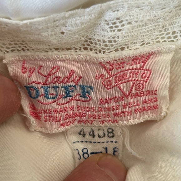 Vintage Nightgown Cream Lace Trim Maxi Sheer Neglige Lingerie Wedding Night 50’s - Picture 9 of 10